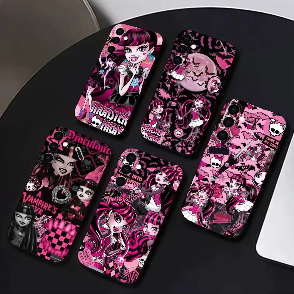 

M-MonsterS Cartoon H-HighS Phone Case For Samsung Galaxy A73,A72,A71,A70,A53,A52,A51,Soft Silicone Black Cover