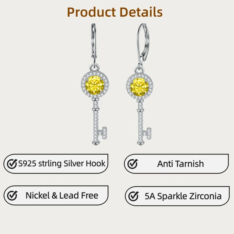 LAMVOICE Gioielli da donna, orecchini in argento sterling S925 con zirconi, regali di Natale per lei, gioielli con confezione regalo