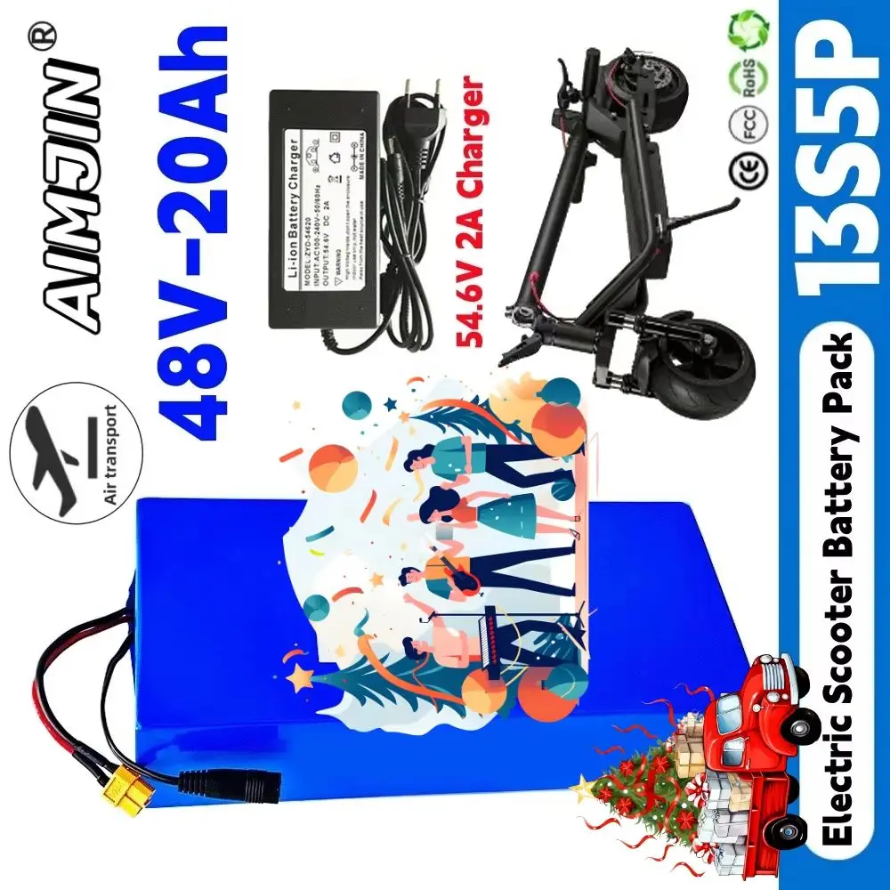 

13S5P 48V 20000MAh 18650 lithium battery pack with built-in BMS 500-1000W replaceable battery