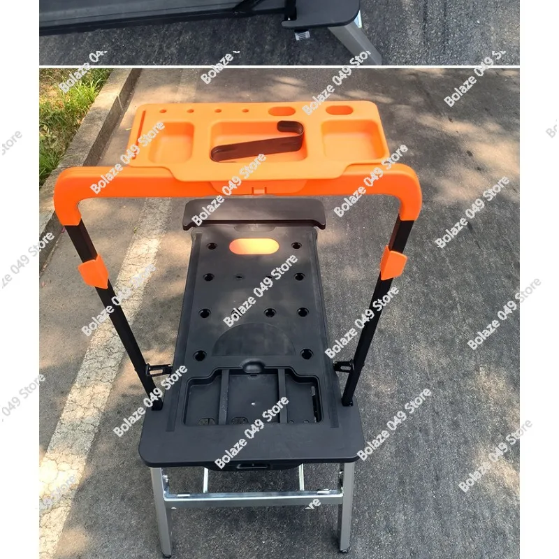 Portable Trolley, Folding Cart, with Wheels, Studio Tools, Outing Trolley, Multi-function Workbench DIY Woodworking Table