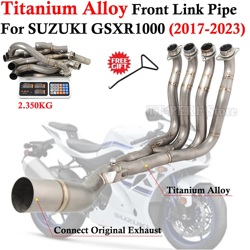 

Titanium Alloy For SUZUKI GSXR1000 GSXR 1000 2017 - 2023 Motorcycle Exhaust Escape Front Link Pipe Connection Original Muffler