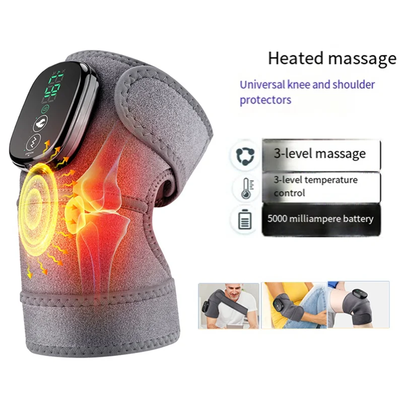 A01V-Heated For Knee Brace Wrap With Cordless Heating Pad For Massager For Knees Relief Muscle Tension Via Heat Massage