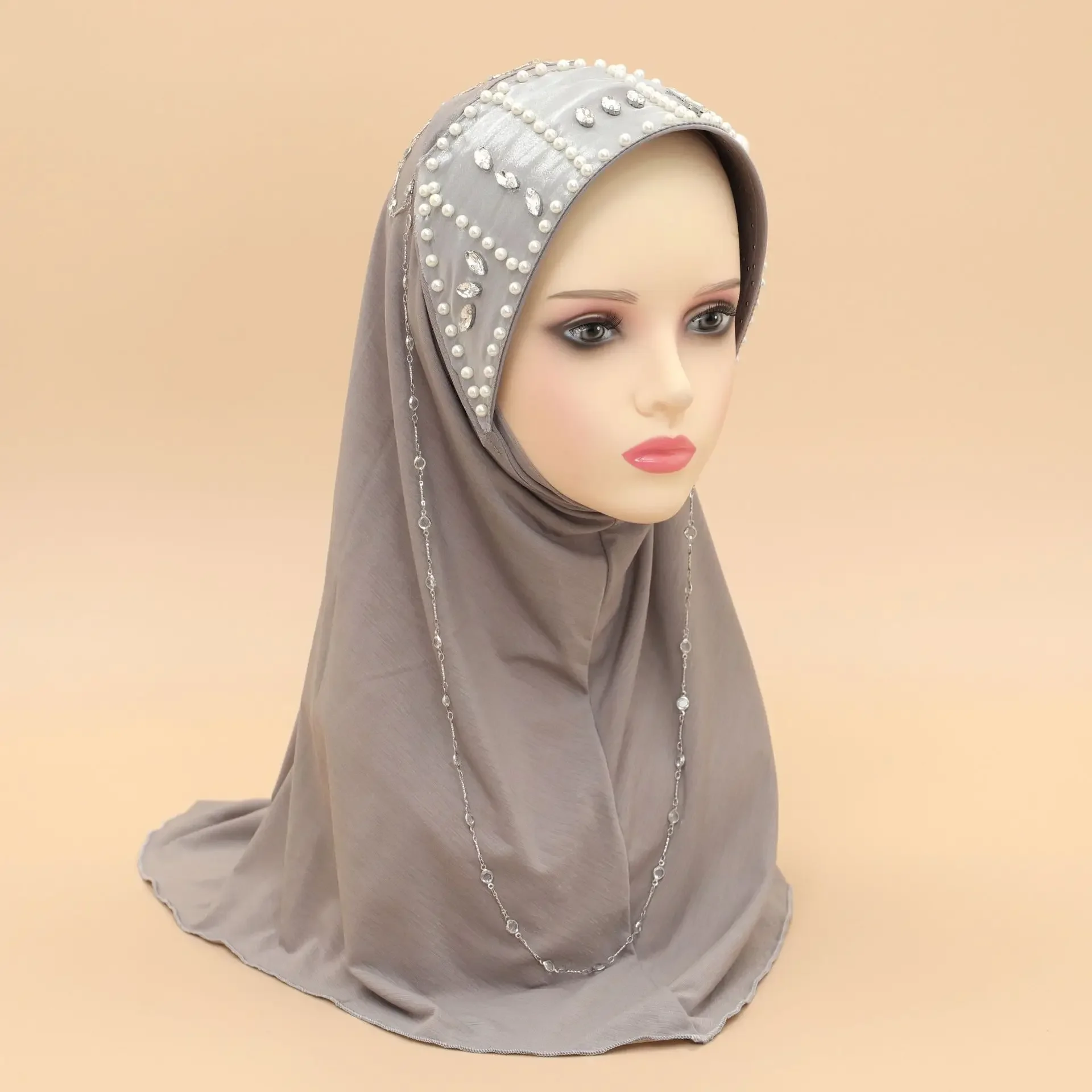 

Muslim Diamonds Hijab Beaded Hijabs Arab Hijab Women Hijab Soft Easy to Wear Hijab Turkey Head Wrap Scarf Instant Amira Niqab