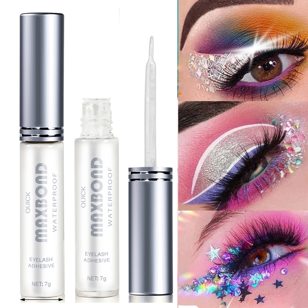 7 グラム/瓶プロフェッショナルグリッタースパンコール接着剤超強力クリアまつげ/シャイニーネイルフレーク接着剤 DIY フェイス/ボディメイク接着剤