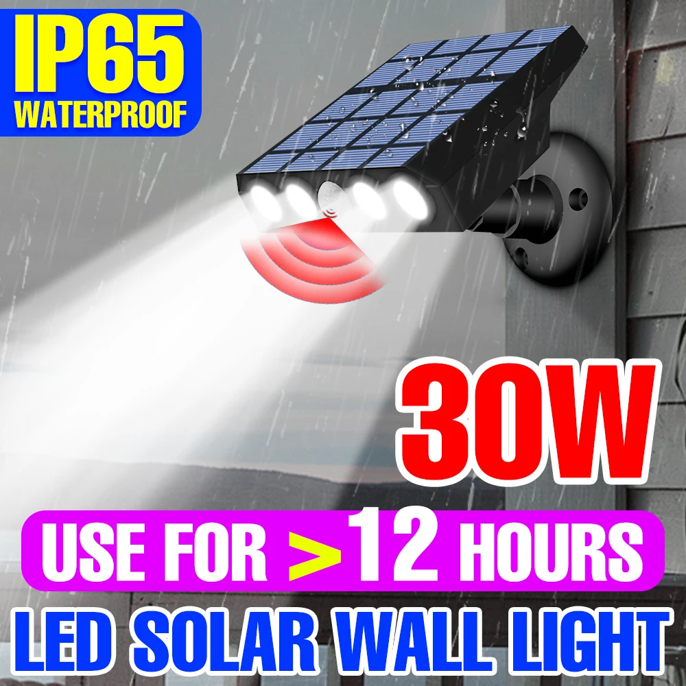 

LED Solar Outdoor Garden Lights PIR Motion Sensor Street Lamp IP65 Waterproof LED Projectors Spotlight Exterior Solar Wall Lamp