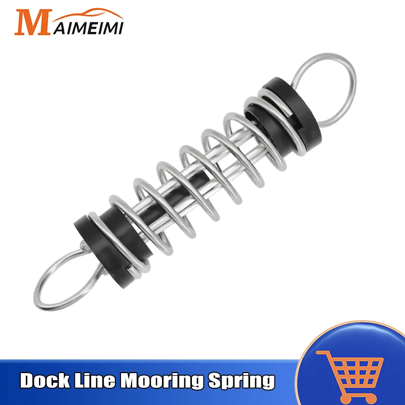 6mmx305mm Dock Line Mooring Springs 314 Stainless Steel Shock Absorbing Boat Mooring Springs Marine Parts Marine Hardware