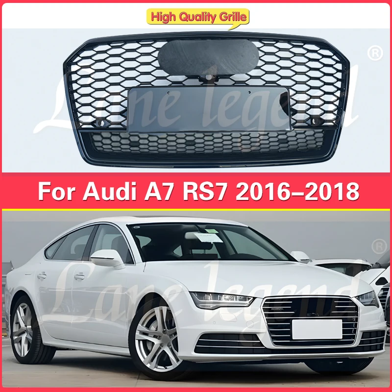 Car Front Bumper Grill Center Grille for A7 2016 2017 2018 for RS7 Style Grill High Quality Car Anterior Reticulum