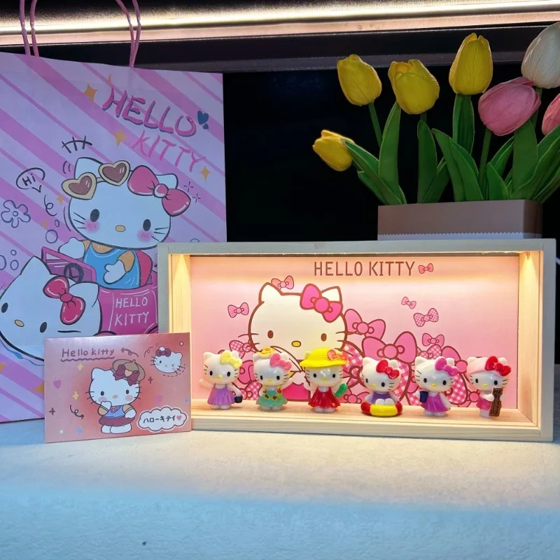 

Hello Kitty Anime Kawaii Sanrio Ins Fashion LED Night Light Bedroom Decoration Cute Cartoon Creative Pendant Birthday Gifts