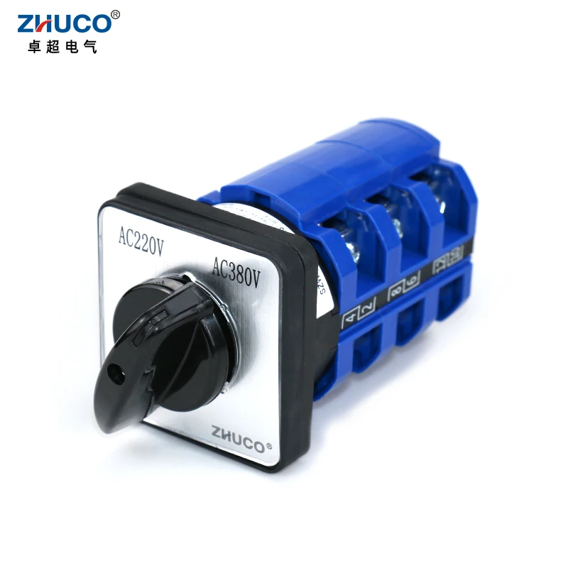 ZHUCO SZW26/LW26-63 63A 2 Position 3 Poles 12 Terminals Silver Contacts Automatic Ganrator Universal Changeover Cam Switch