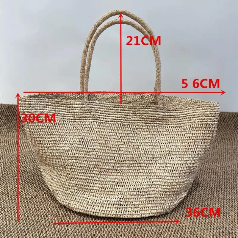 2026 Große Handgewebte Rattan-Tragetasche für Damen Natürliche Stroh-Strandtasche – Detail 1