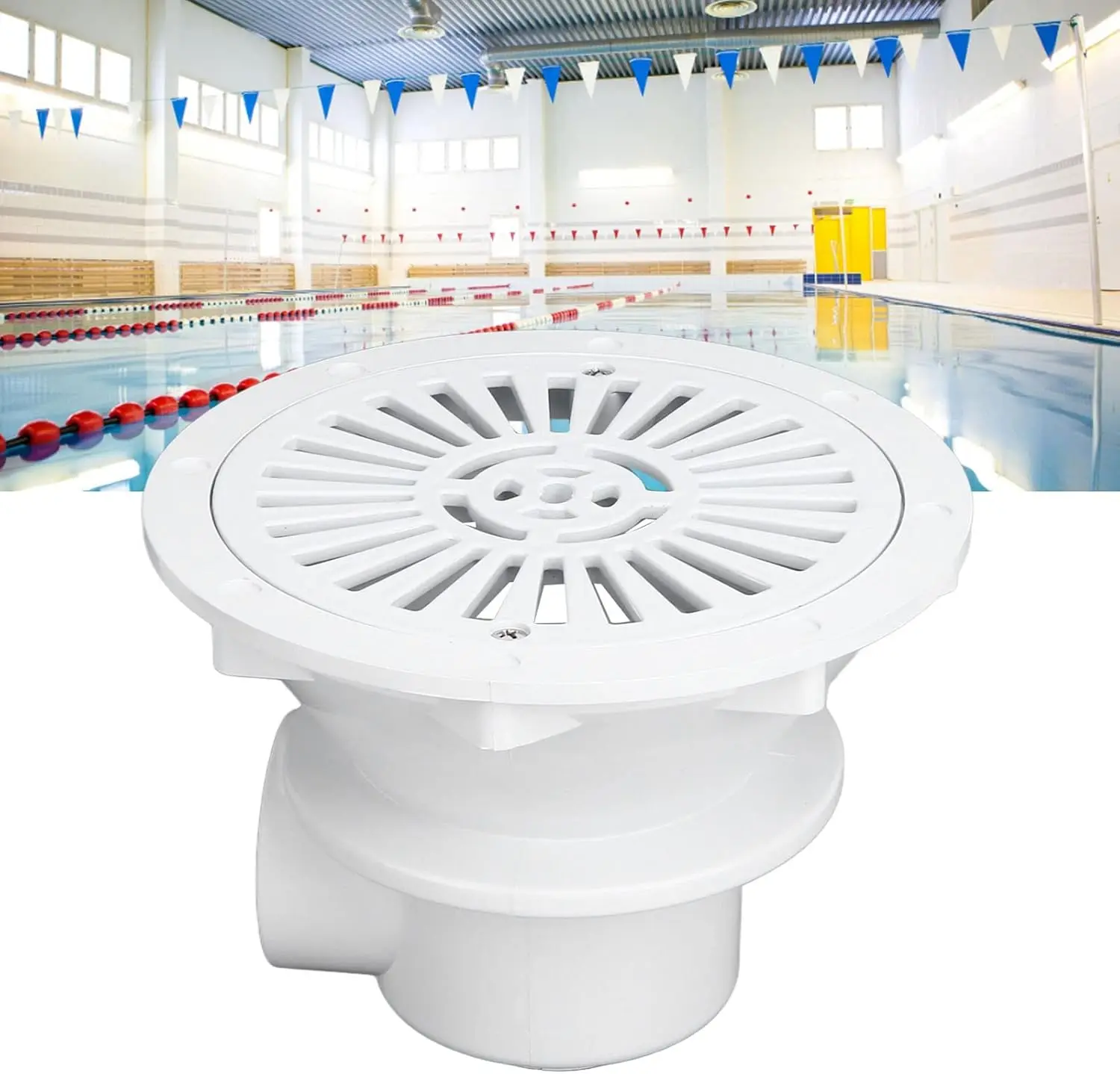 Pool Main Drain,  Internal Thread White Swimming Pool Drain Outlet Plastic Pool Return Port