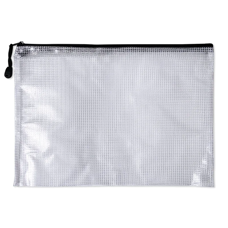 2pcs A4 Size Document Folder File Zipper Bags Plastic Wallets Mesh Document Bags Zipper Bag Wallet