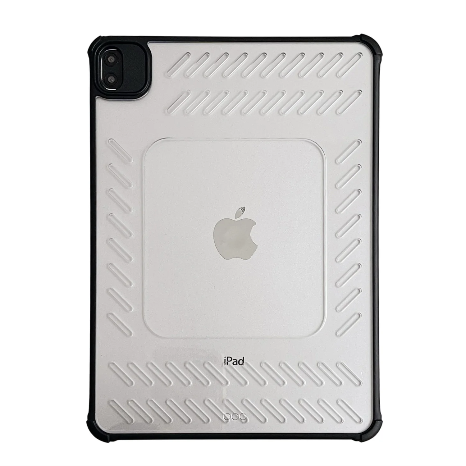 For iPad Pro 11 (2025) / 11 (2024) Case Hollow Frameless Ventilated TPU Acrylic Clear Tablet Cover - Black