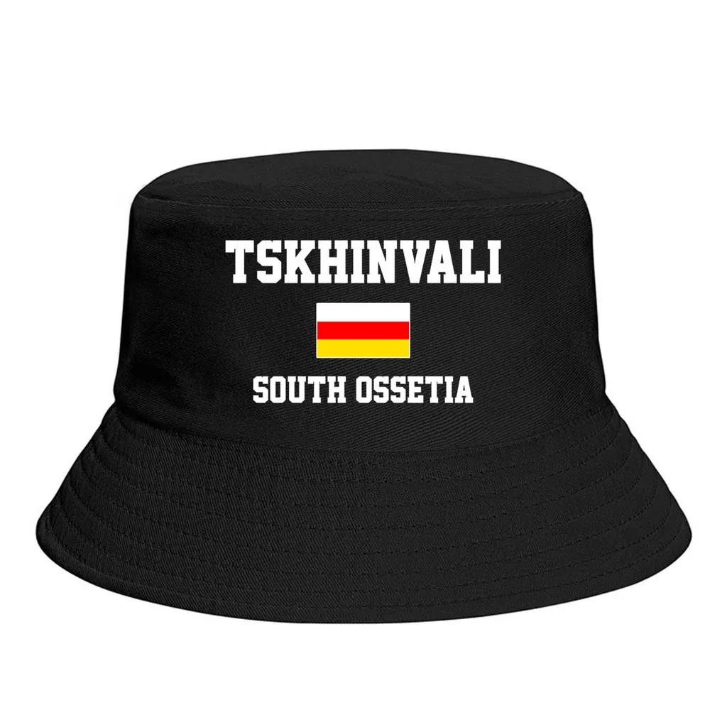 Bucket Hats  South Ossetia Tskhinvali Emblem Flag Sun Shade Cool Outdoor Summer Fisherman Caps Fishing Hat