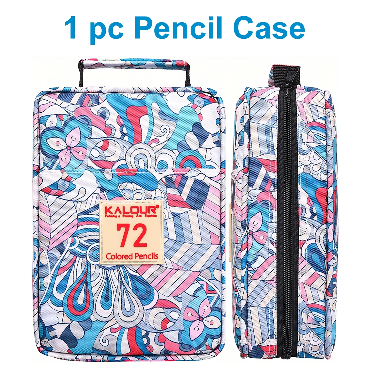 1pc Gekleurde Etui 50/72/120 Slots, Grote Capaciteit Pen Etui, Gel Pennen Organizer Rits Draagbaar Geschikt