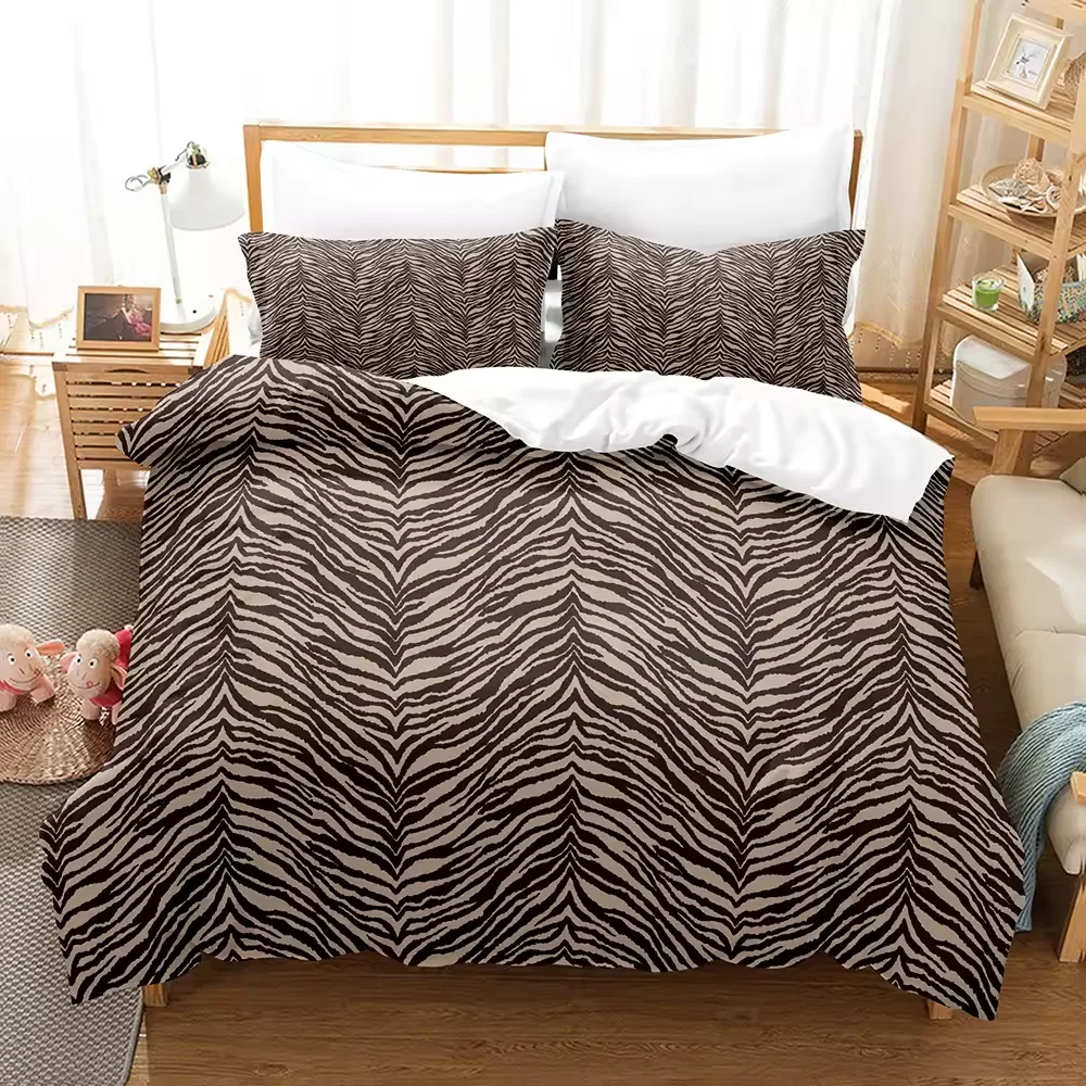 3Pcs bedding set Leopard print pattern  Single Twin Queen Size With 2Pillowcases 50cmx75cm  soft and comfort Bedding accessories