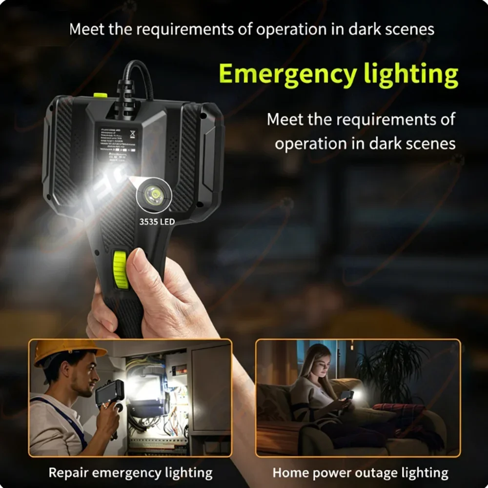 360° Steering Industrial Endoscope Camera 6mm 5"IPS Screen Single Lens Waterproof Inspection Borescope For Car/Pipe/Repair image 6