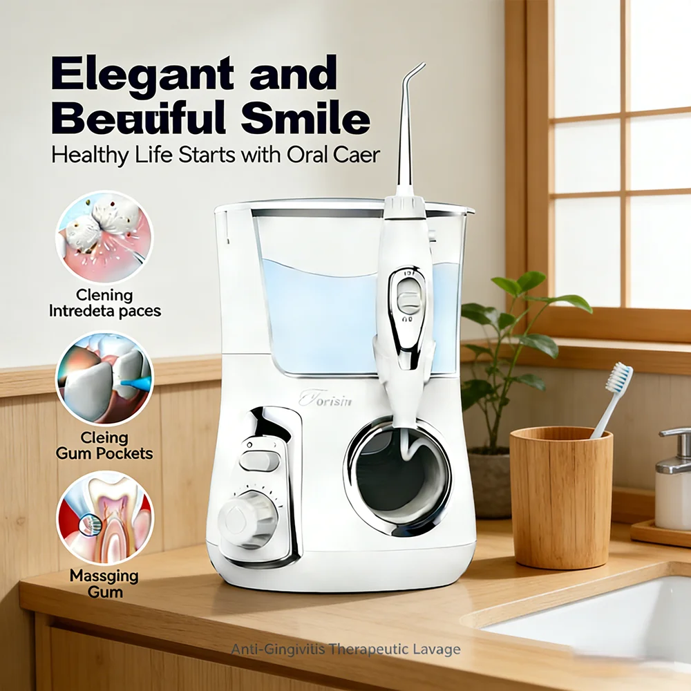 

Профессиональный электрический ирригатор для зубов 800 мл, 10 режимов, 5 насадок, портативный ирригатор для полости рта, настольное оборудование для орального спа