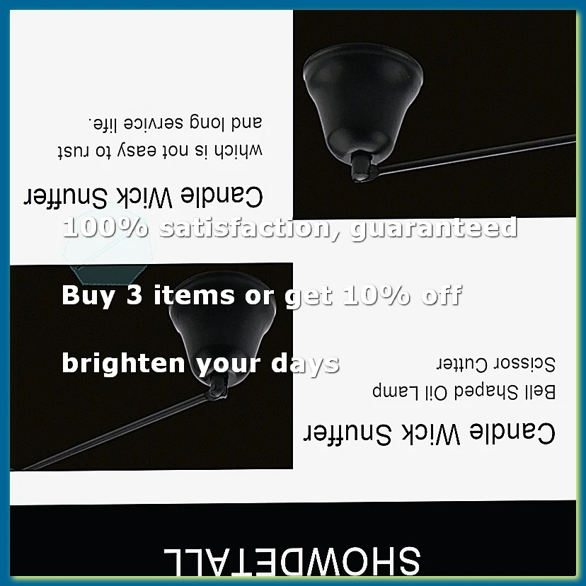 Candle Wick Snuffer Stainless Steel Candle Flame Trimmer Bell Shaped Oil Lamp Scissor Cutter Wax Candle Extinguisher black