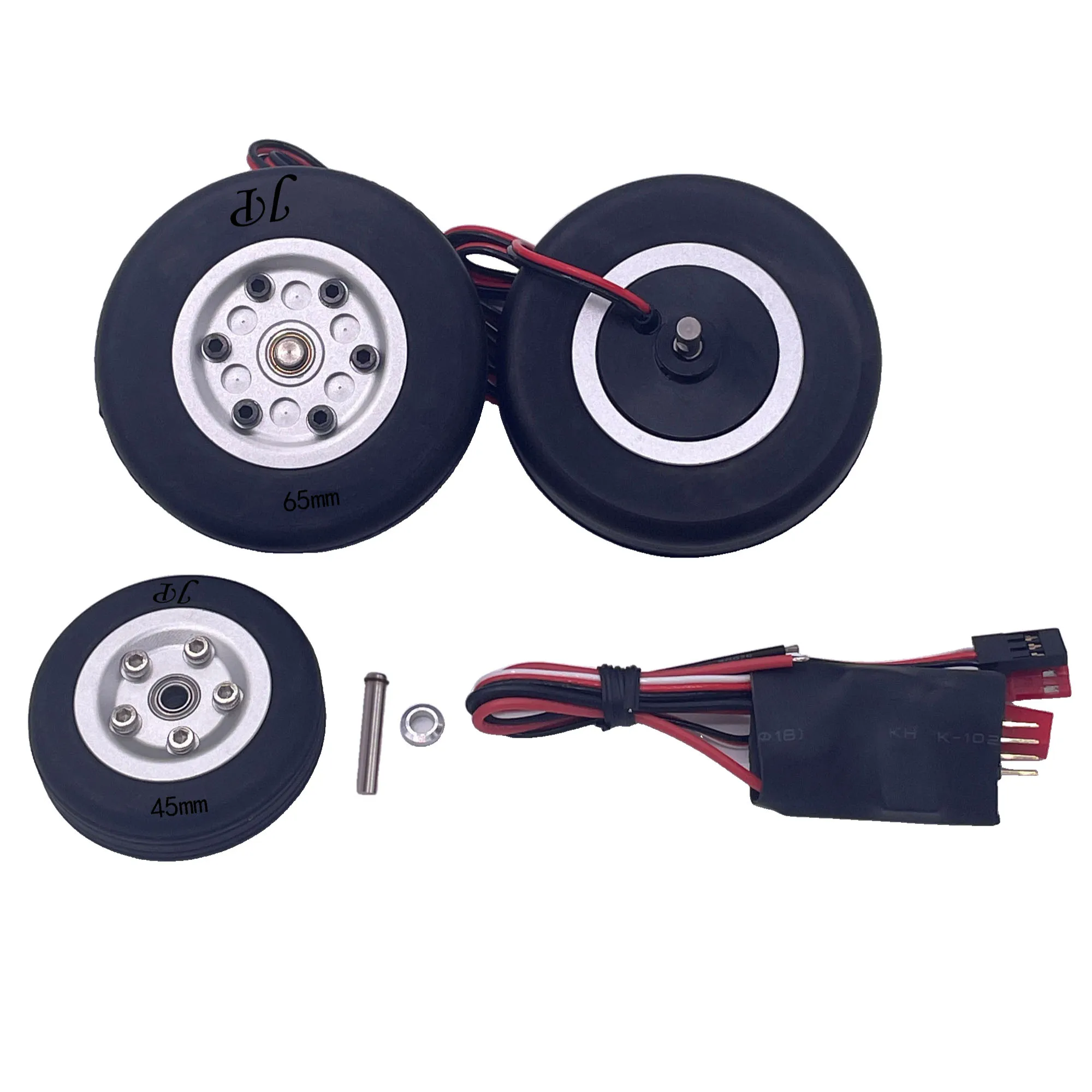 XAERO – roues de frein électriques RC avec pneus pneumatiques, caoutchouc Durable 50-80mm pour train d'atterrissage, compatibles avec les modèles à l'échelle 1/5-1/8