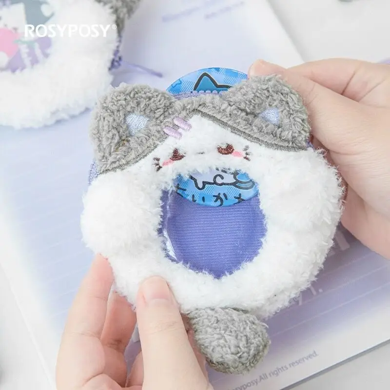 MINKYS Kawaii Puppy Cat Fluffy Photocard Holder Photo Card Holder Bag Pendant Accessories Bag School Stationery