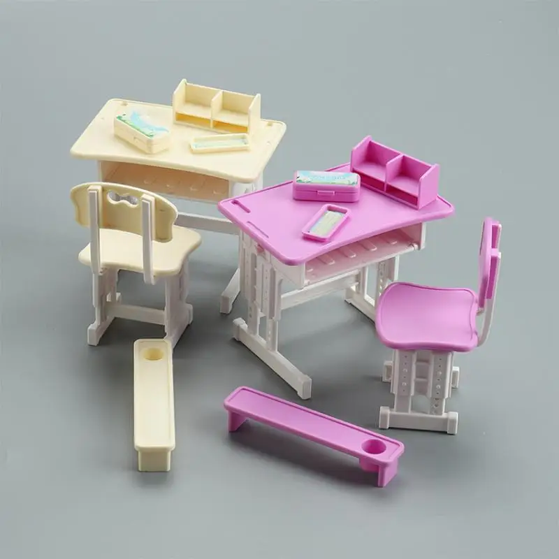 1Set Poppenhuis Miniatuur Bureaustoel Model 1/12 Mini Simulatie Poppenhuis Schoolbenodigdheden Decor Micro Scène Bouw Props
