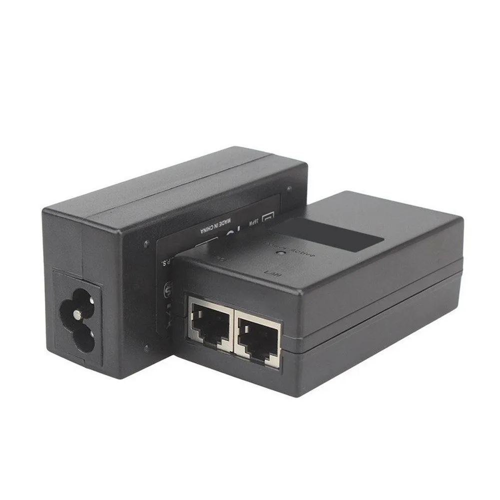 48V Gigabit Ethernet For poe Injector 2 Pack for Powering and Connecting IP Cameras Wireless Bridges and Phones