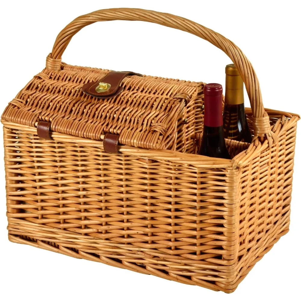 Vineyard Willow Picnic Basket with service for 2