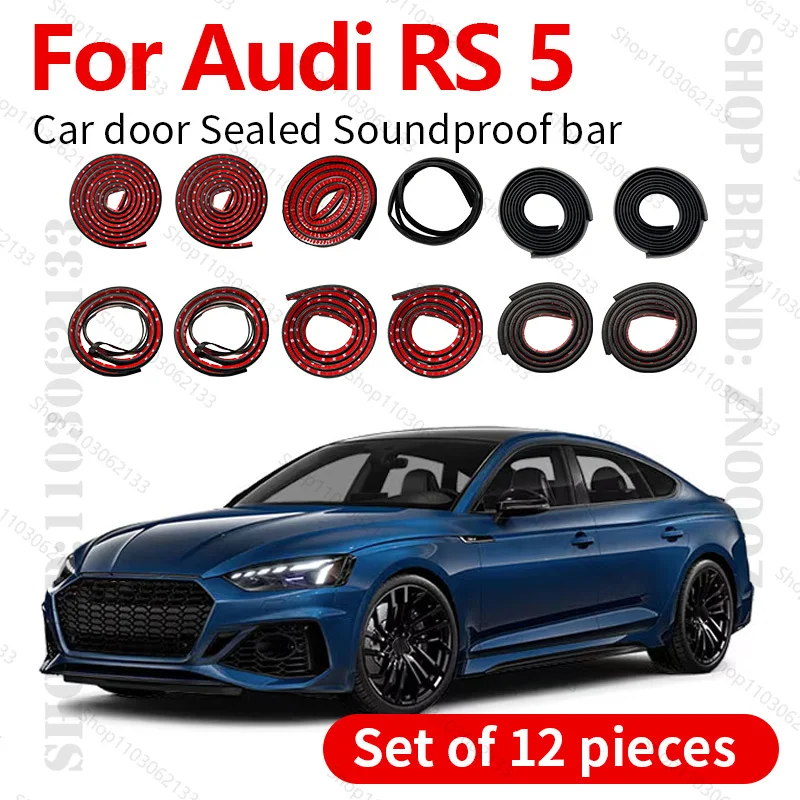

For 2017-2025 Audi RS 5 B9 Car Door Seal Strip Rubber Double Layer Sealing Protector Soundproof Dustproof Seal Strip 12PCS Set