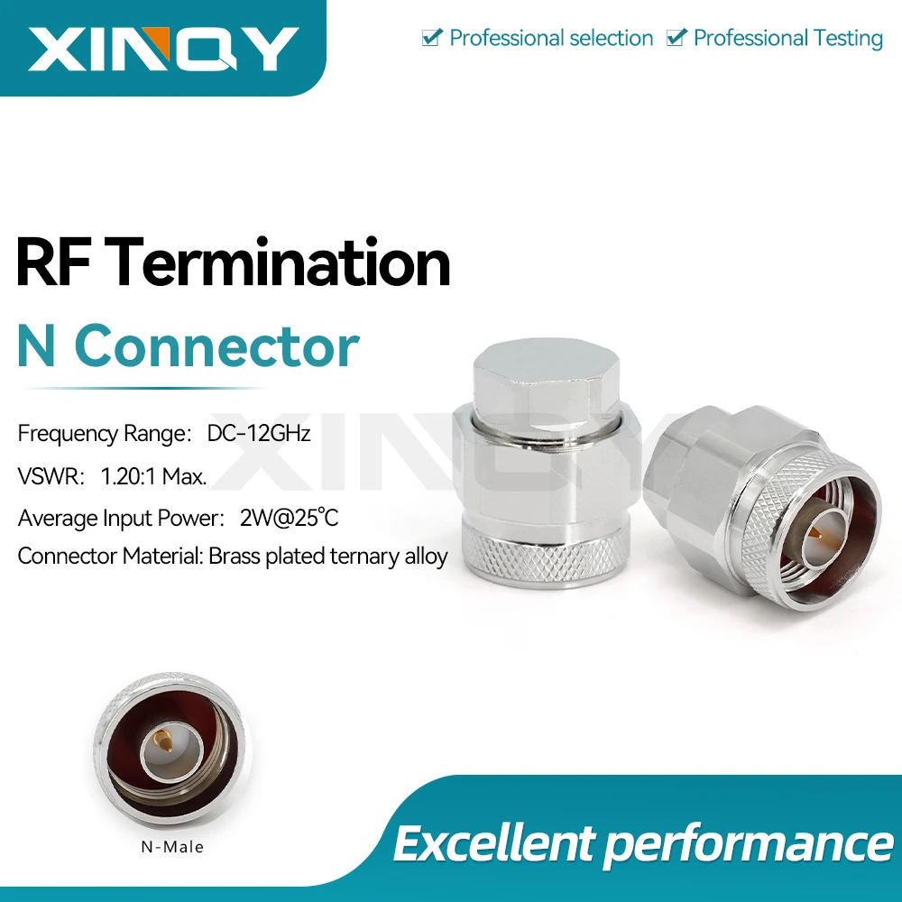 Xinqy Dc-12G Rf Coaxial Load 2W N Male Terminal Test Dummy Plug 50 Ohm Signal Attenuator