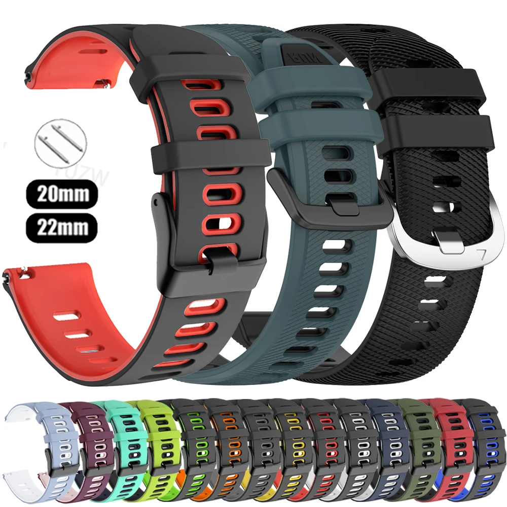 Bandes de remplacement pour Amazfit Active Max 48mm/Active2 44mm/BALANCE 2/Bip 6 5 UNITY/GTR/GTS, bracelet en Silicone de 20 à 22mm
