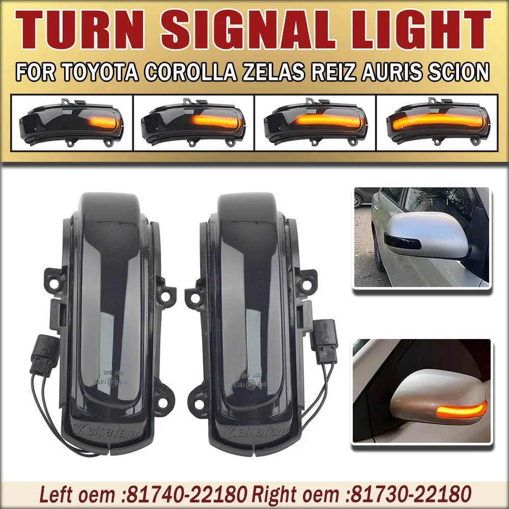 Dynamic Steering Signal Led Rear View Mirror Indicating Flash For Toyota COROLLA ZELAS REIZ AURIS Scion BLADE MARK