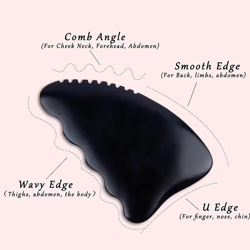 Natural Bianstone Facial Scraping Massage Gua Sha Board Tool Acupressure Reduces Puffiness Relaxing Guasha For Reduce Pressure - Image 6