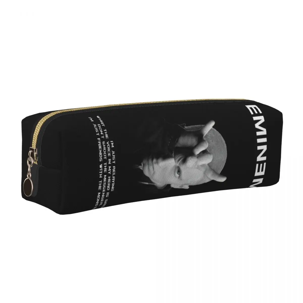 

Lovely Famous Rapper Eminem Pencil Case Pencilcases Pen for Student Large Storage Bag School Supplies Gift Stationery
