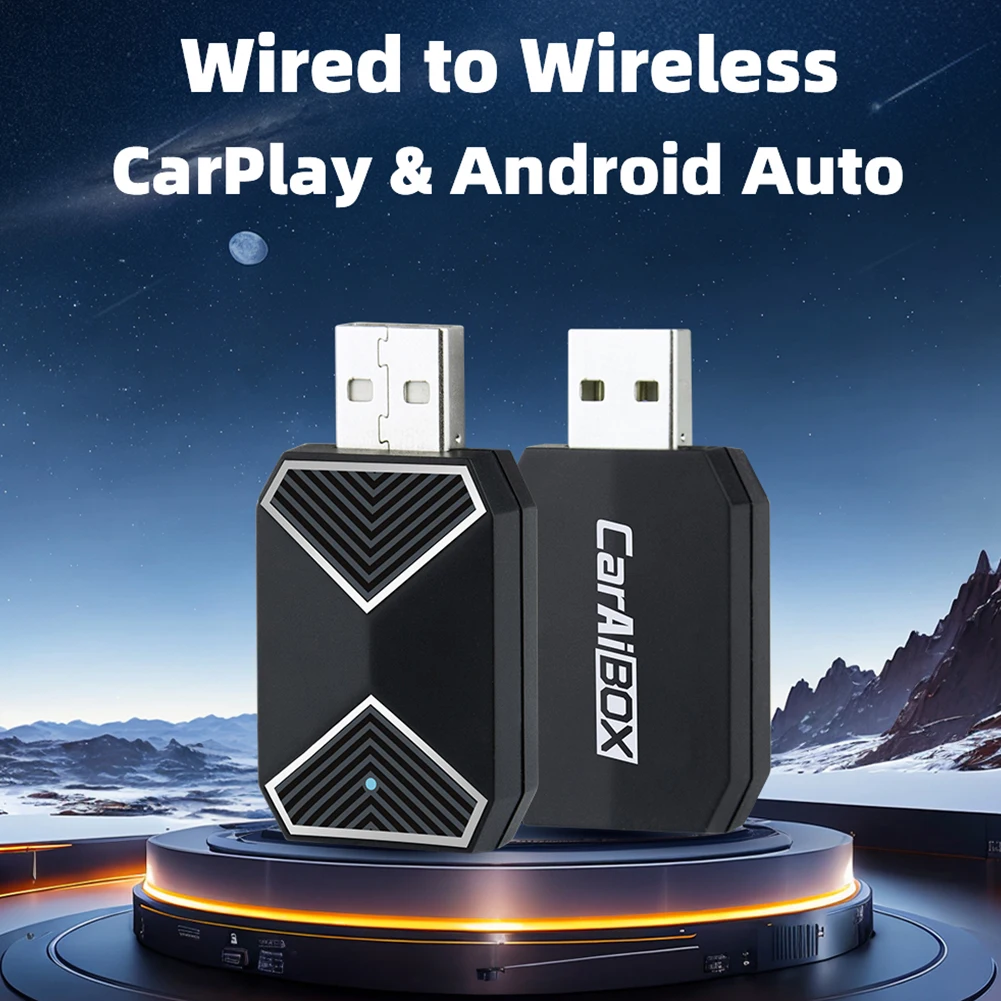Wireless Carplay Dongle Android 11+ Wireless CarPlay Android Auto Mini Box Dongle Voice Assistant for Wired CarPlay Android Cars