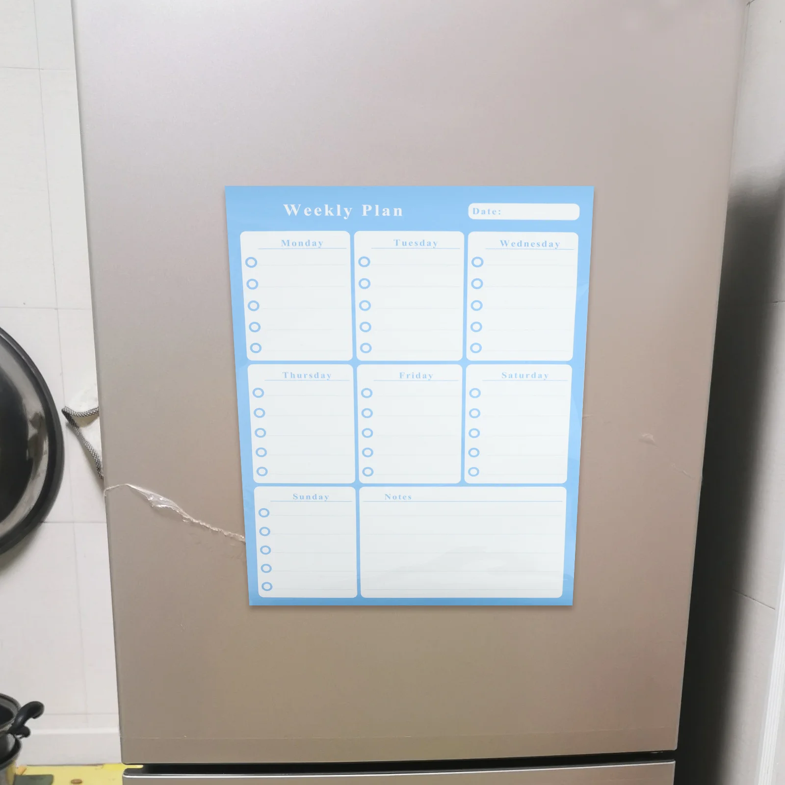 مخطط جدول مغناطيسي، لوح مسح جاف، مخطط أسبوعي قابل لإعادة الاستخدام للأعمال، منظم للثلاجة، روتين يومي #3