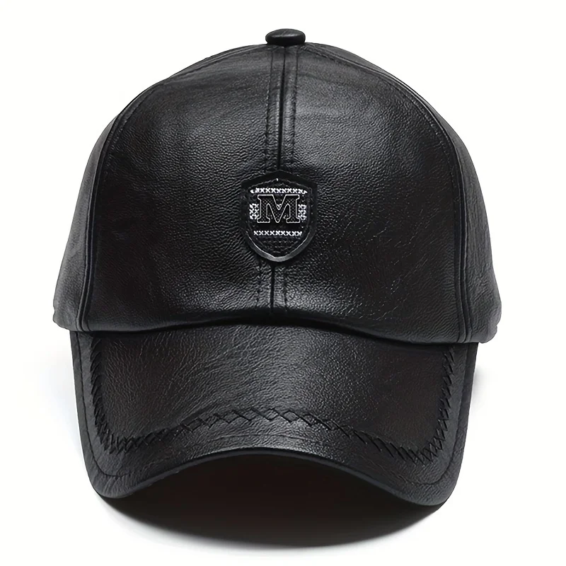 Fashion Men Baseball Cap Autumn Winter warm leather Cap Hip Hop Snapback Hat Outdoor Sports Casual Caps Dad Hats Adjustable