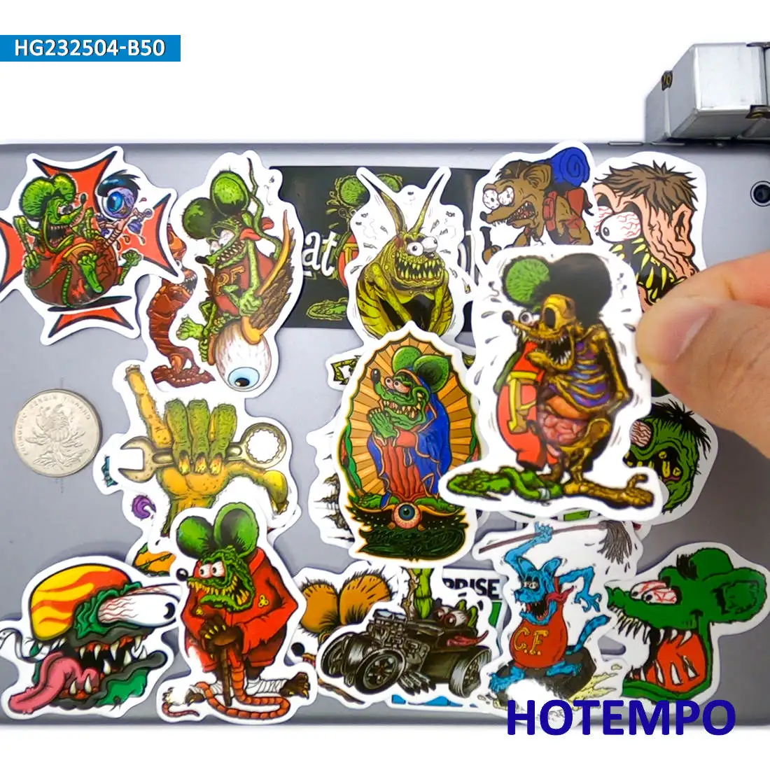 20/30/50 stuks, Grappige Fink Rat Stickers, Punk Groene Muis, Stripstickers, Geschikt voor motorfiets fiets auto bagage scrapbook laptop skateboard gitaarhelm, Telefoon Sticker