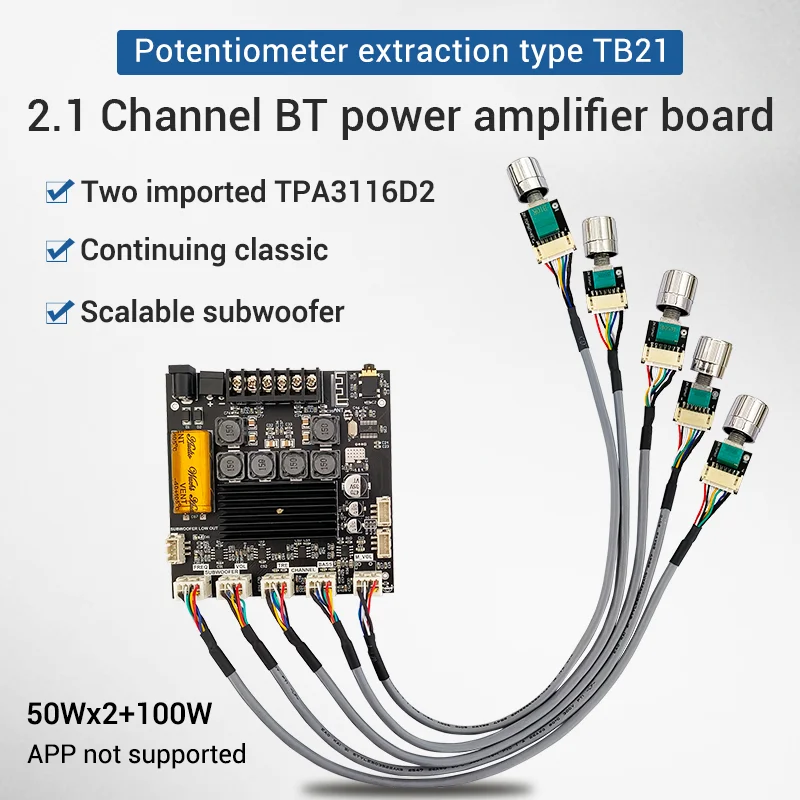 ZK-TB21F TPA3116 50w+50w+100wBluetooth 2.1 Audio Bass Power