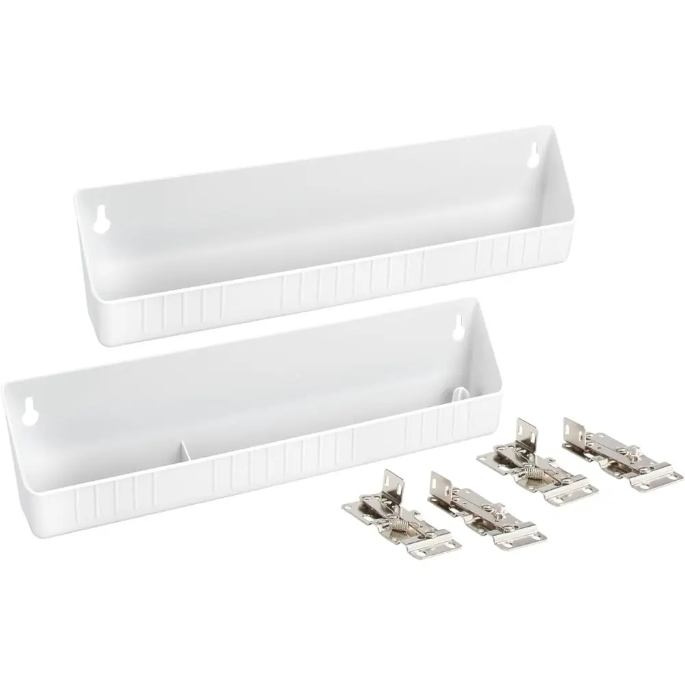 

14" Tip-Out Plastic Sink Trays or Kitchen and Bathroom Base Cabinet, Pull Out Vanity Shel Home Organizer, White, 6572-14-11-52