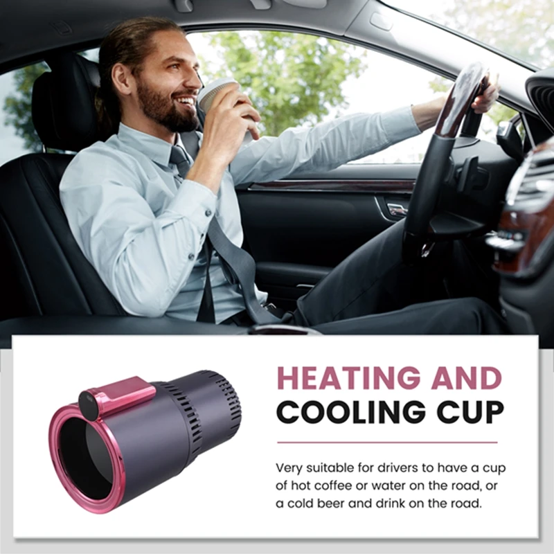 12V Car 2 In 1 Heating Cooling Cup Warmer Cooler Cup Smart Cup Holder Digital Display Temperature Drinks Holders