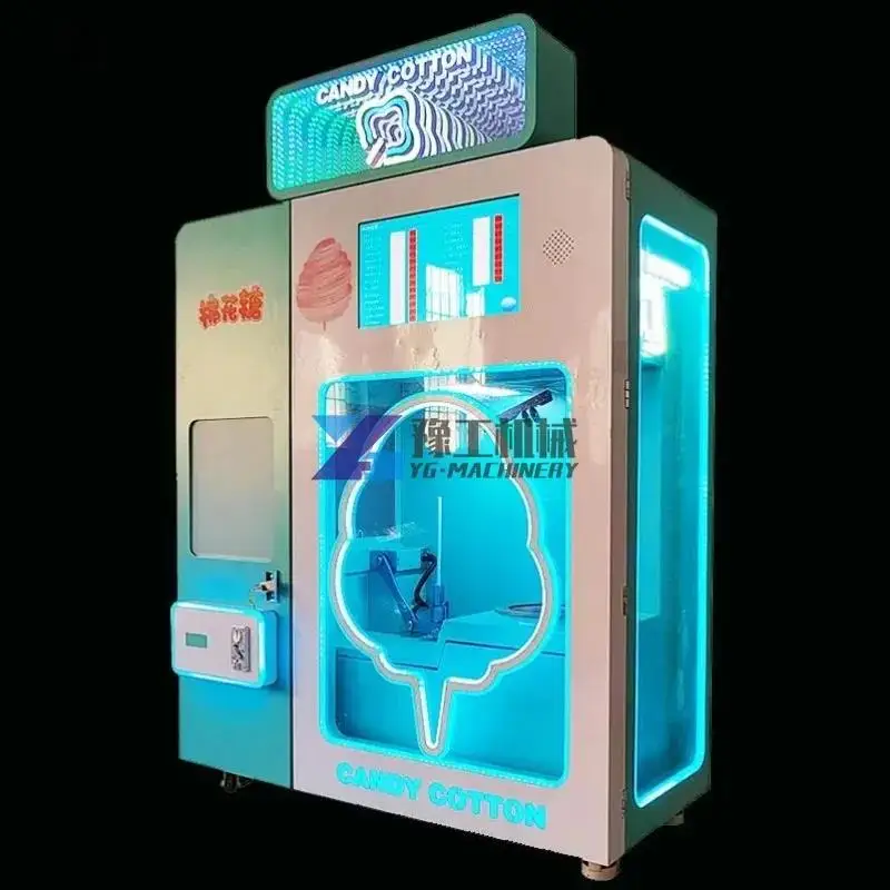Commercial Electric Automatic Cotton Candy Machine Cotton Candy Automatic Food Vending Making Machine Large Maker