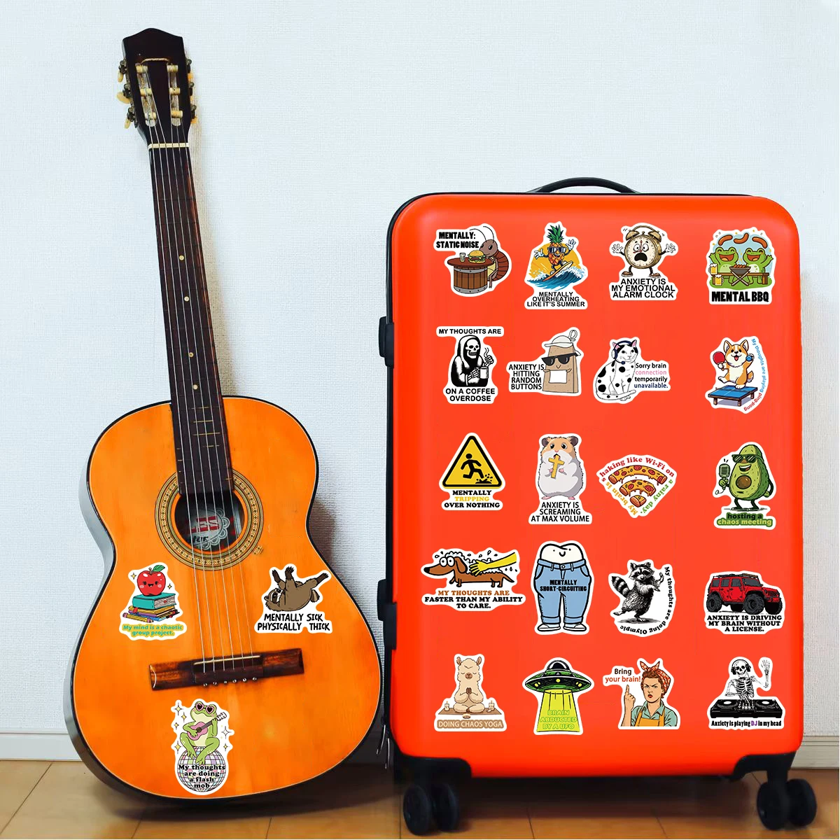 50PCS Nervous Breakdown Sticker Notebook Harajuku Luggage Cool Graffiti Skateboard Stationery Laptop Art Picture Aesthetic Decal
