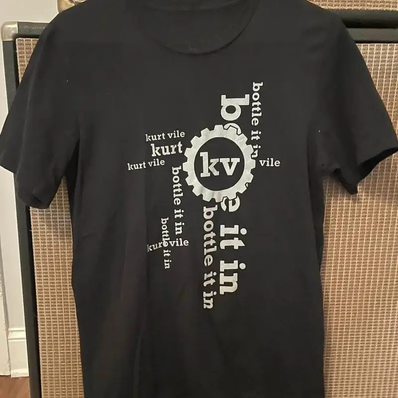 

Черная футболка из плотного хлопка в стиле ретро Kurt Vile Music Lover, все размеры Ag493