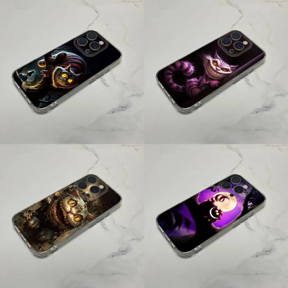 

A-Alice C-Cheshire Cat Phone Case For iPhone 17,16,15,14,13,12,11 Plus,Pro,Max,Plus,E,SE4,Mini Transparent Box