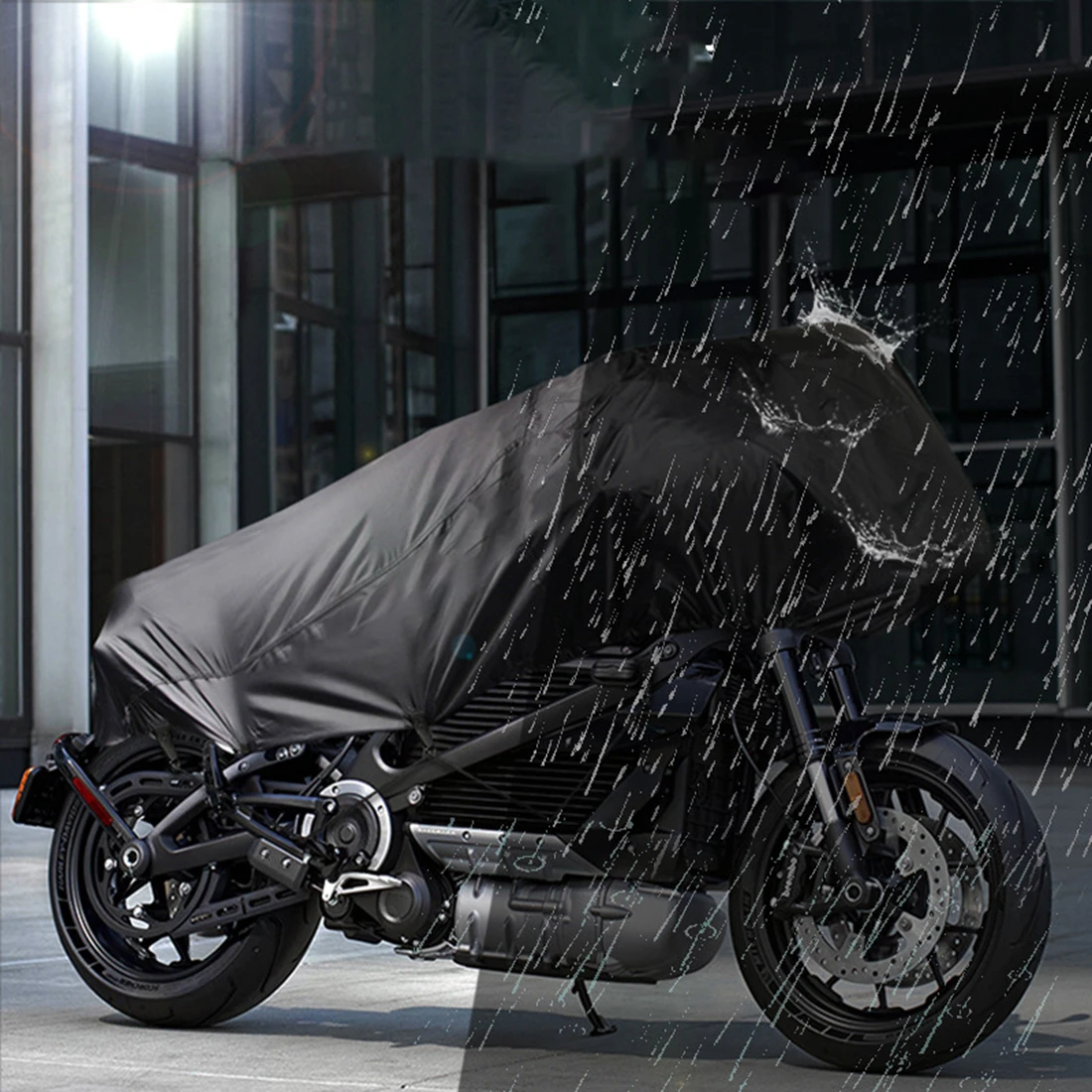 210D Oxford High Quality Half Motorcycle Cover Waterproof Outdoor UV Protector for Most Full Dress Touring Cruiser Scooter