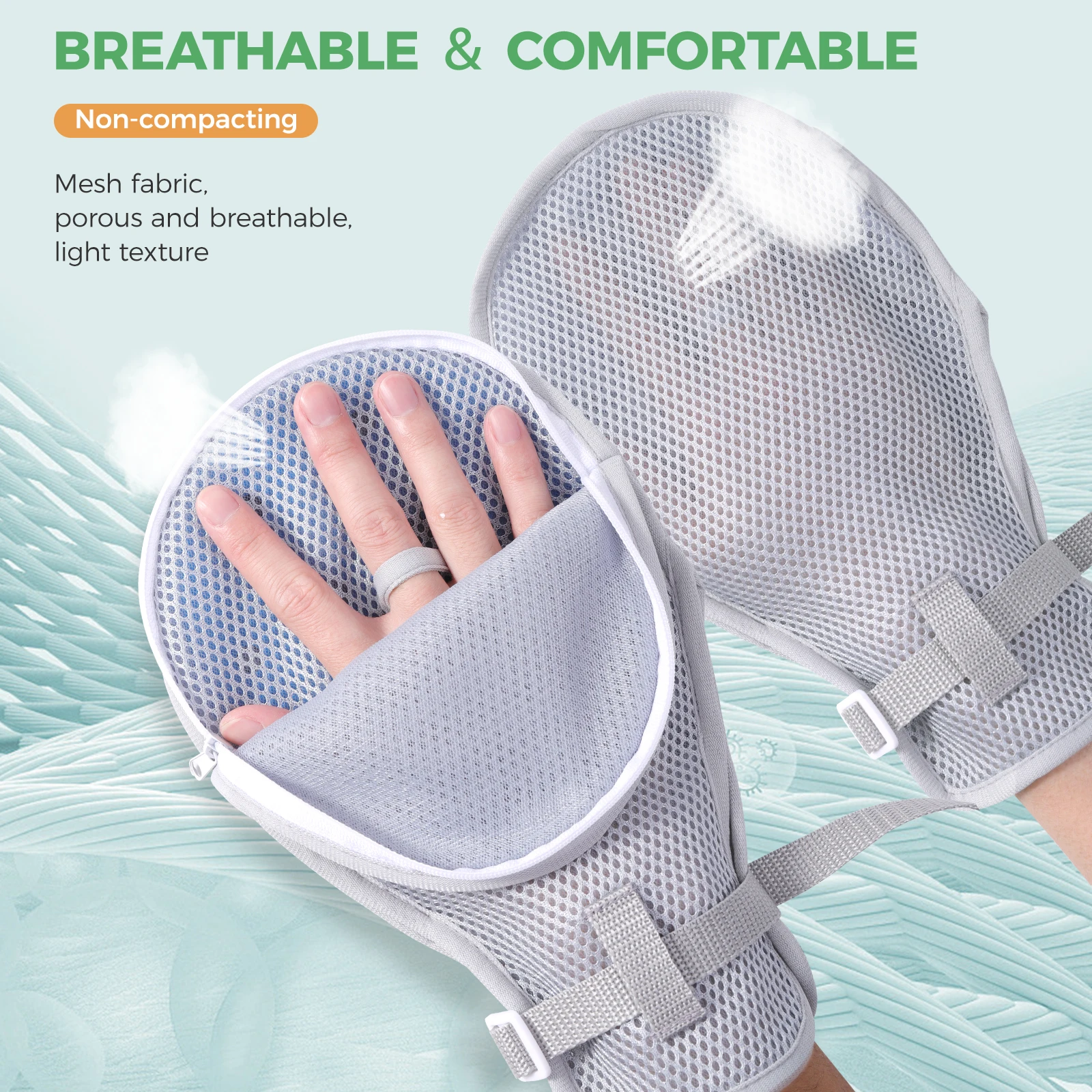 Lefeke Restraint Gloves Zip-UpBed Restraints Mitts Dementia PatientsElderly Autistic child Hand ProtectiveGloves