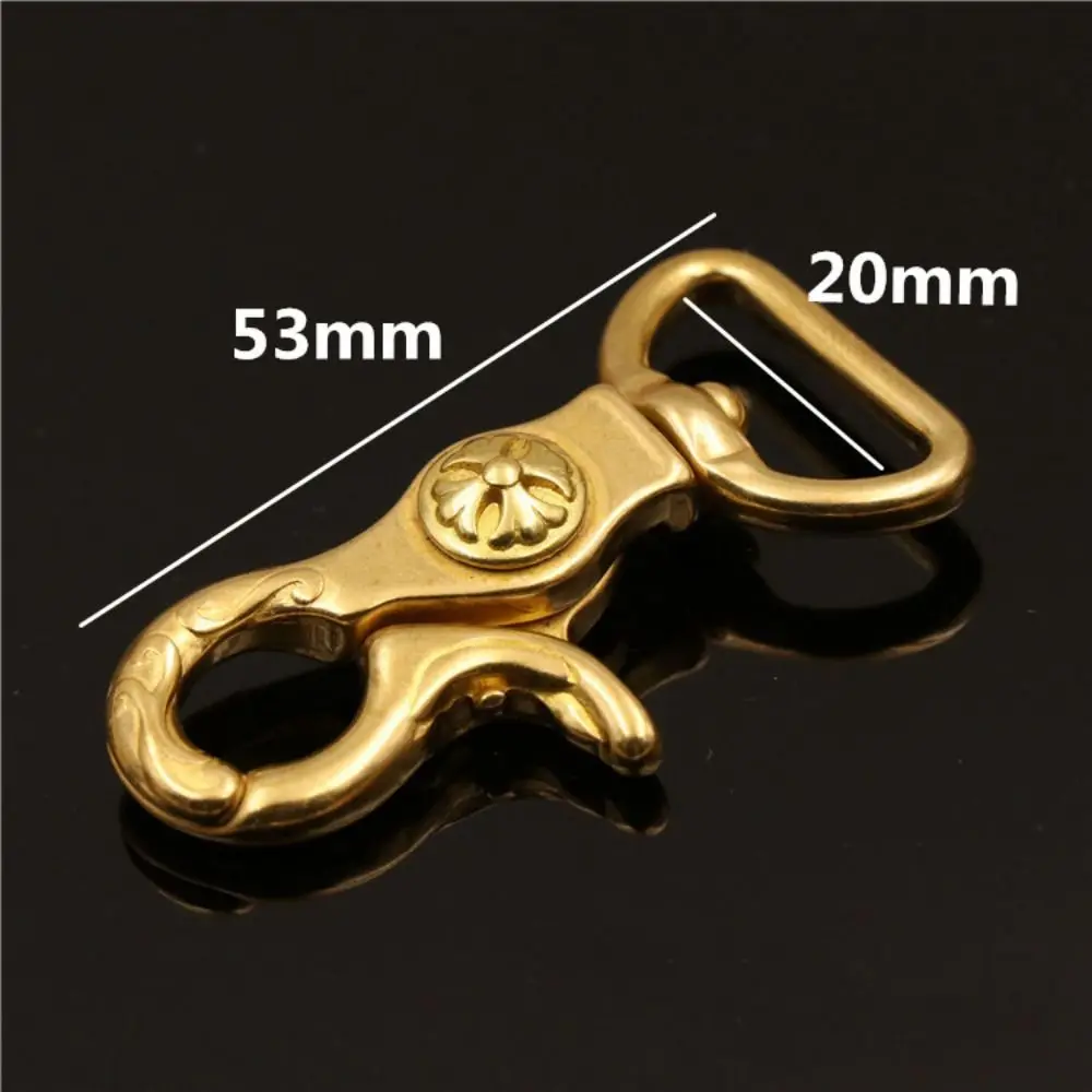 Metal Brass Snap Hook Rotating Traction Buckles Trigger Clips Buckles for Leather Strap Belt Keychain Webbing Pet Leash Hooks