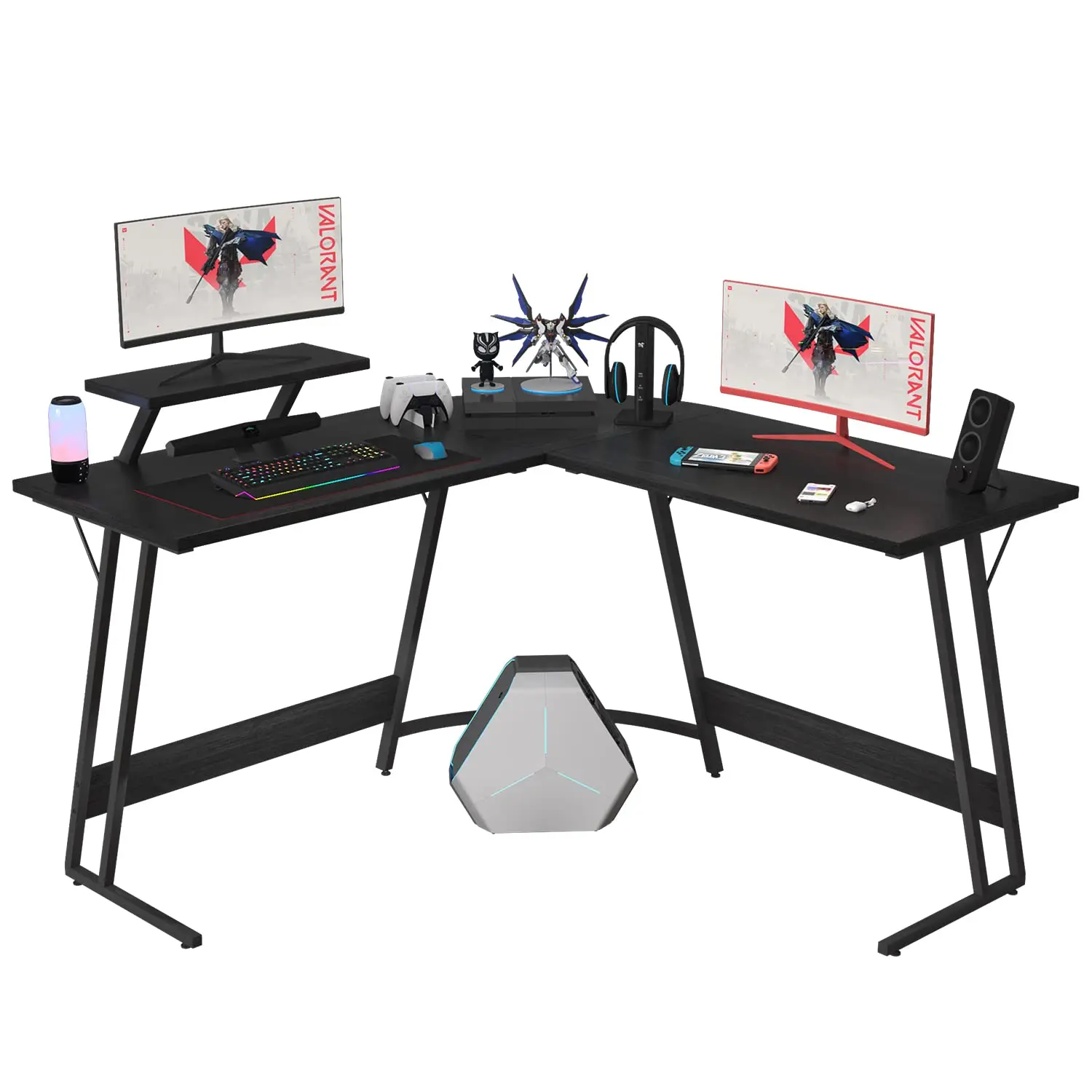 

Игровой компьютерный стол L-образной формы, угловой стол для ПК, подставка для большого монитора, прочная рабочая станция для дома и офиса, 51 дюйм, на заказ