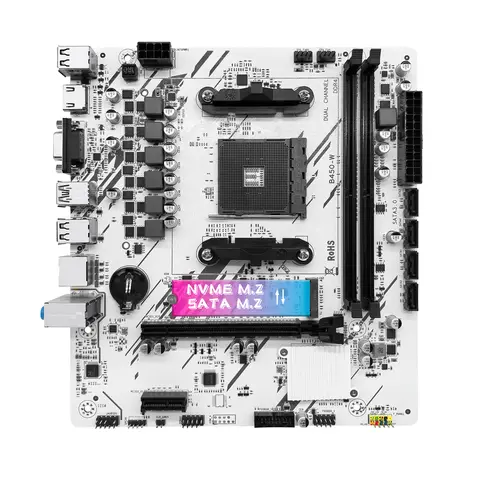Placa base ZSUS B450, procesador AMD, memoria DDR4 de doble canal, placa base AM4 M.2 NVME (compatible con CPU Ryzen 5500 5600 5600G)